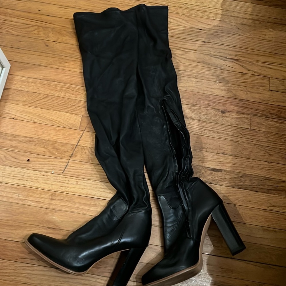 Zara black over the knee boots